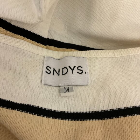 SNDYS Tube Dress M White Black Beige Pink Color Block Spaghetti Strap Knit - Picture 12 of 12